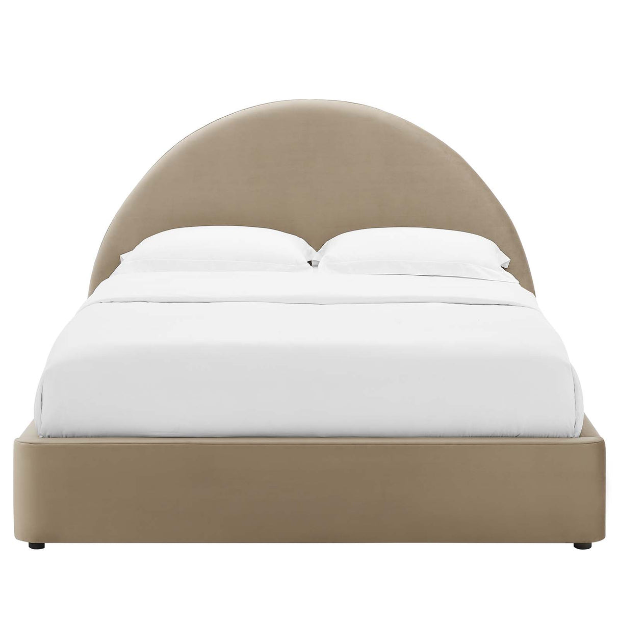 Resort Performance Velvet Arched Round King Platform Bed