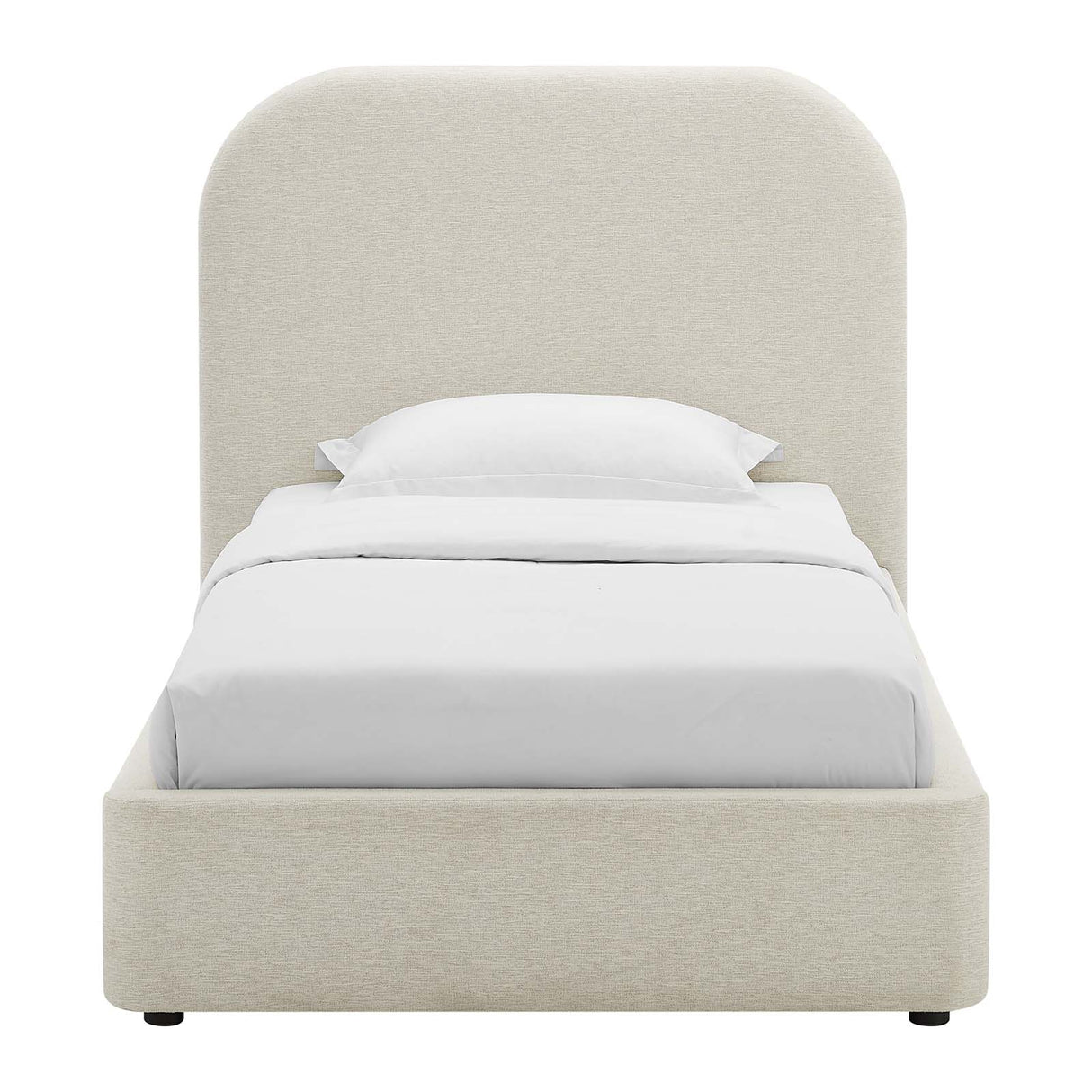 Keynote Upholstered Fabric Curved Twin Platform Bed