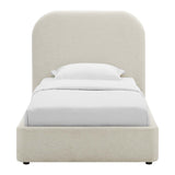 Keynote Upholstered Fabric Curved Twin Platform Bed