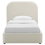 Keynote Performance Velvet Curved Twin Platform Bed