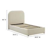 Keynote Performance Velvet Curved Twin Platform Bed