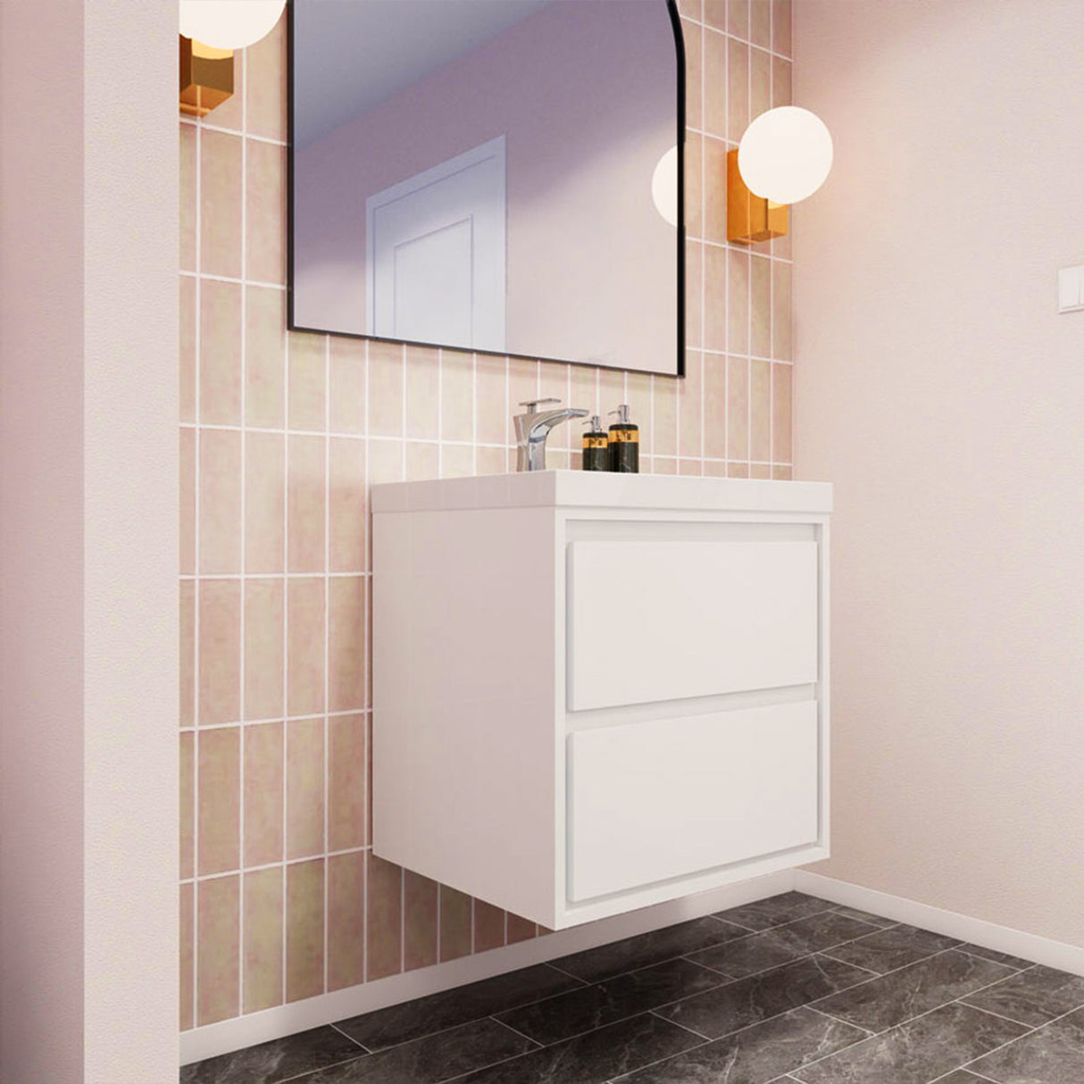 Saviour Wall Mounted Bathroom Vanity with Reinforced Acrylic Sink