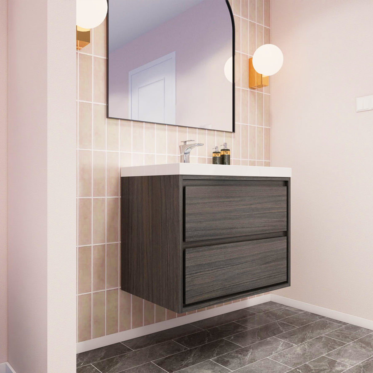 Saviour Wall Mounted Bathroom Vanity with Reinforced Acrylic Sink