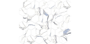 3 In. X 3 In. Mosaic Calacatta Aqua Satin Matte Porcelain - Hexagon Wall & Floor Tile (5.49 Sqft/Case)