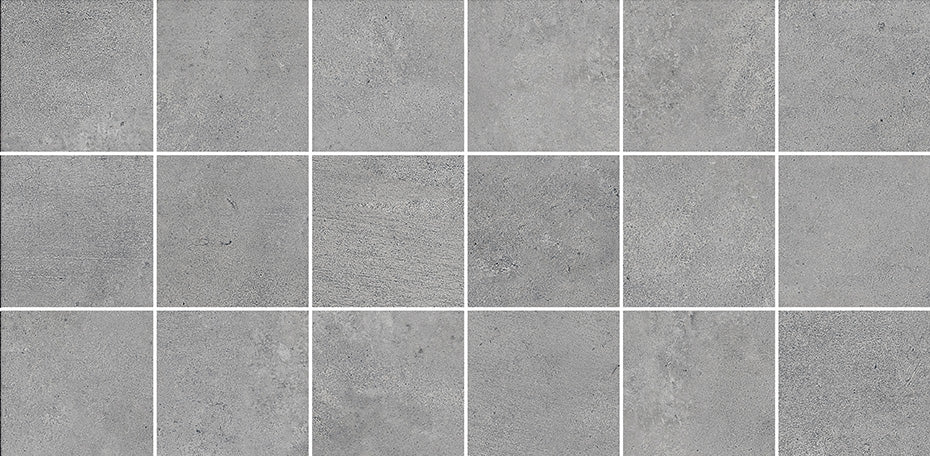 2 In. X 2 In. Mosaic Clay Grey Textured Stone Porcelain - Square Wall & Floor Tile (4.84 Sqft/Case)