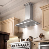 48" ZLINE CrownSound™Ducted Vent Wall Mount Range Hood in Stainless Steel with Built-in Bluetooth Speakers (KL2CRN-BT-48)