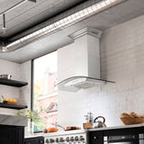 36" ZLINE CrownSound™Ducted Vent Wall Mount Range Hood in Stainless Steel with Built-in Bluetooth Speakers (KZCRN-BT-36)