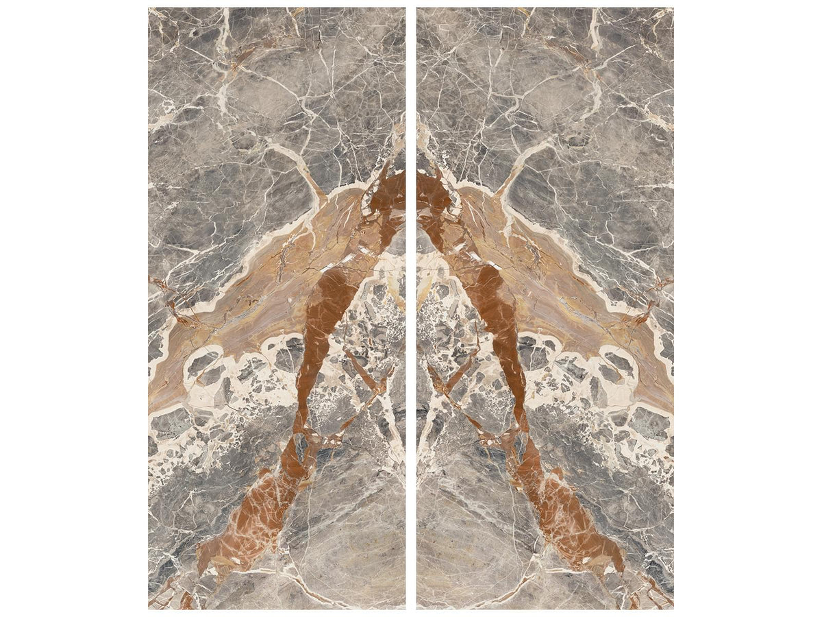 48 x 110 in Majesto Macchia Vecchia Bookmatch Cut Polished Rectified Colorsync Sintered Slab 6 mm