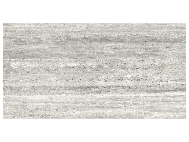 24 x 48 in Majesto Travertino Titanium Grained Rectified Colorsync Porcelain Tile