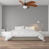 Minimus 38" In. 6 Blade Smart Ceiling Fan with LED Light Kit Works with Wall control, Wi-Fi apps and Voice control via Google Assistant/Alexa/Siri