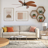 Minimus 38" In. 6 Blade Smart Ceiling Fan with LED Light Kit Works with Wall control, Wi-Fi apps and Voice control via Google Assistant/Alexa/Siri