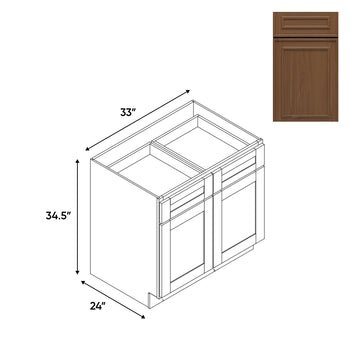 RTA - Elegant Shaker Mocha - Base Cabinet with 2 Door 2 Drawer 1 Shelf - 33