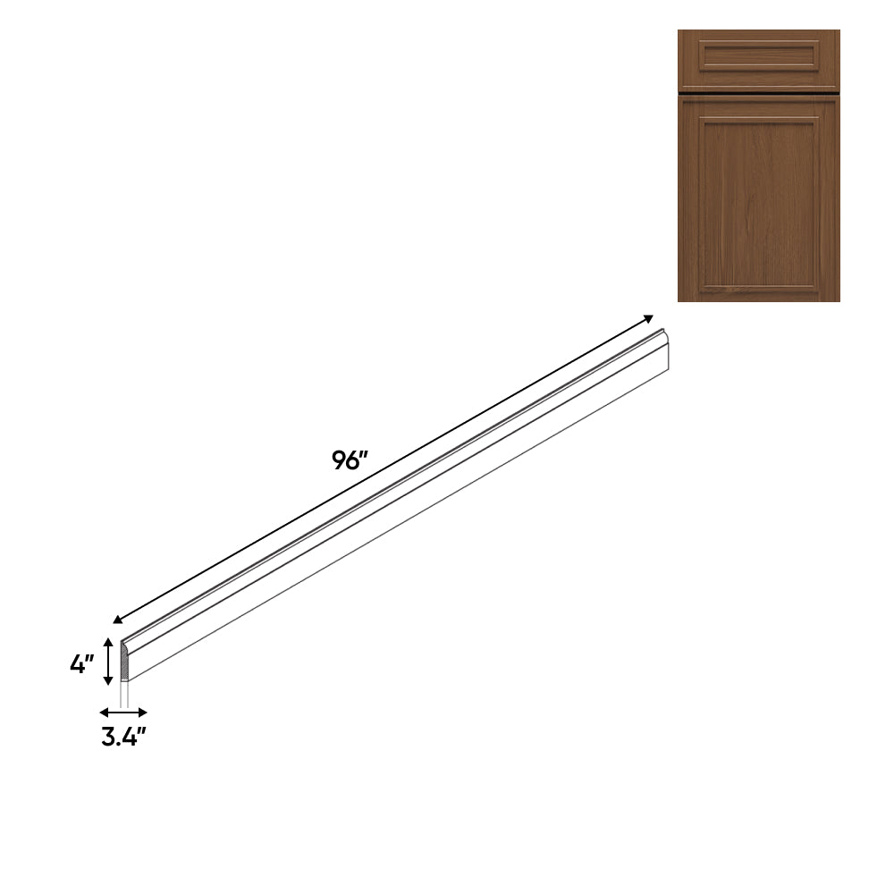 RTA - Elegant Shaker Mocha - Base Decoration Moulding - 96"L x 4"W x 0.75"D