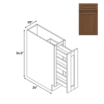 RTA - Elegant Shaker Mocha - Base Spice Rack Pull Out with 3 Shelf - 9