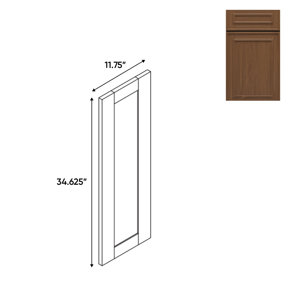 RTA - Elegant Shaker Mocha - 11.75"W x 34.62"H - Matching Wall End Panel