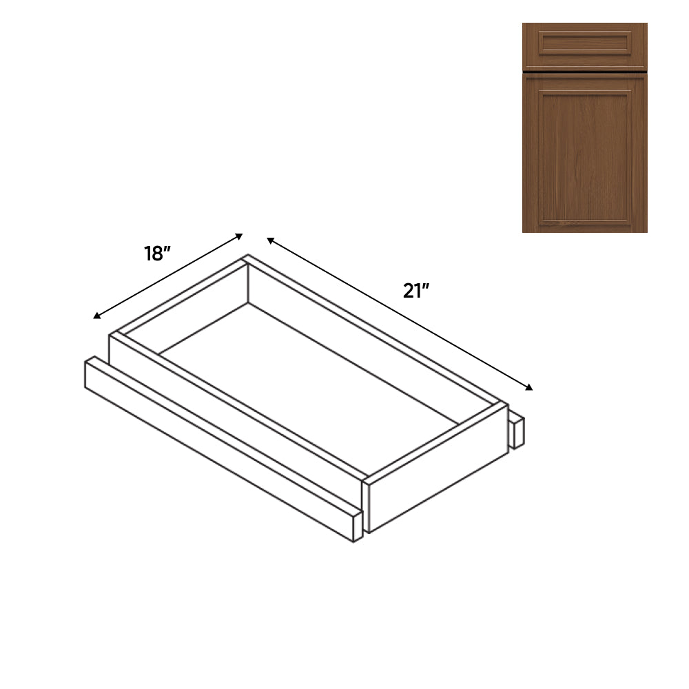 RTA - Elegant Shaker Mocha - Base Roll Out Tray - 14"W x 4.25"H x 21"D