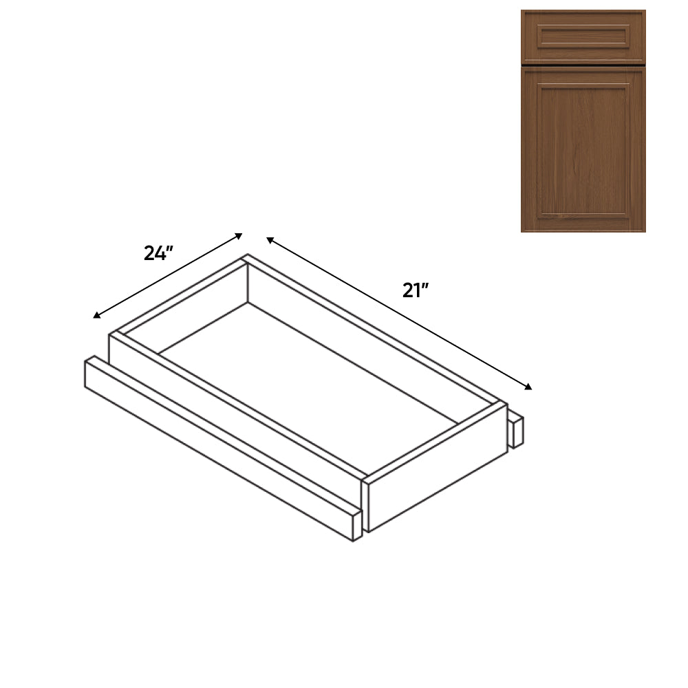 RTA - Elegant Shaker Mocha - Base Roll Out Tray - 20"W x 4.25"H x 21"D