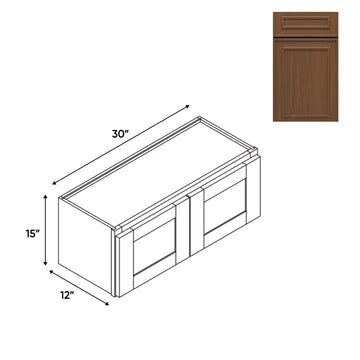 RTA - Elegant Shaker Mocha - Wall High Cabinets with 2 Door - 30