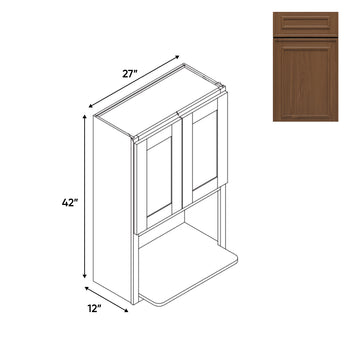 RTA - Elegant Shaker Mocha - Microwave Wall Cabinets with 2 Door 1 Shelf - 27