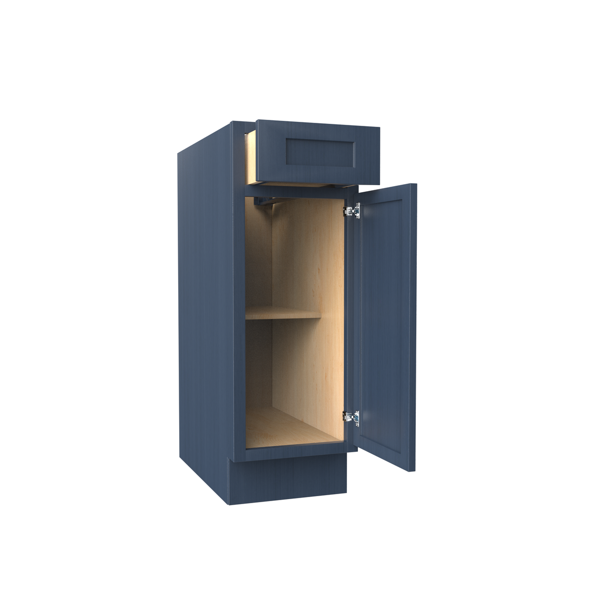 Kitchen Base Cabinets - 12W x 34-1/2H x 24D - Blue Shaker Cabinet - RTA