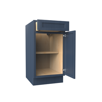 Kitchen Base Cabinets - 18W x 34-1/2H x 24D - Blue Shaker Cabinet