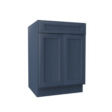 Kitchen Base Cabinets - 24W x 34-1/2H x 24D - Blue Shaker Cabinet - RTA