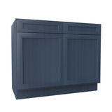 Kitchen Base Cabinets - 42W x 34-1/2H x 24D - Blue Shaker Cabinet - RTA