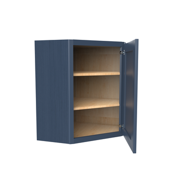 Wall Diagonal Corner Cabinet - 24W x 30H x 12D - Blue Shaker Cabinet