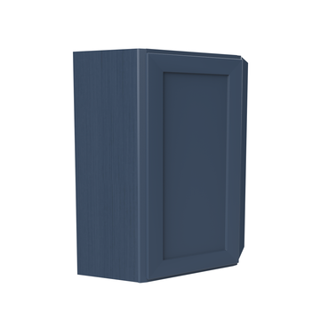 Wall Diagonal Corner Cabinet - 24W x 36H x 12D - Blue Shaker Cabinet