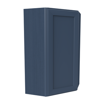 Wall Diagonal Corner Cabinet - 24W x 42H x 12D - Blue Shaker Cabinet - RTA
