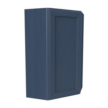 Wall Diagonal Corner Cabinet - 24W x 42H x 12D - Blue Shaker Cabinet