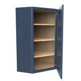 Wall Diagonal Corner Cabinet - 24W x 42H x 12D - Blue Shaker Cabinet