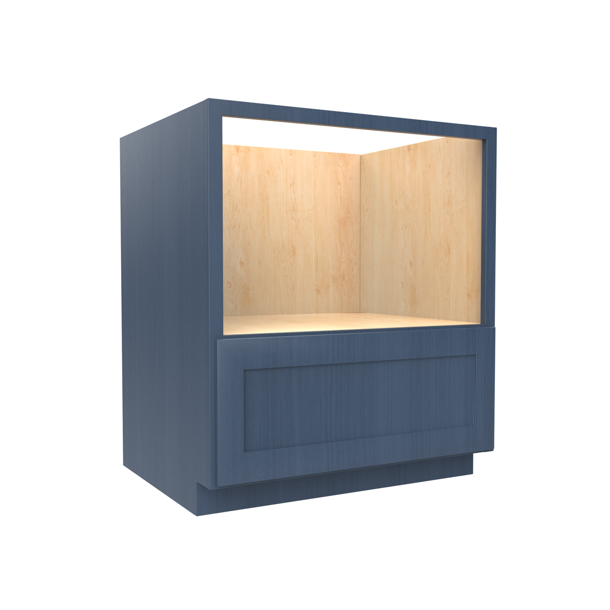 Microwave Base Cabinet - 33W x 34-1/2H x 24D - Blue Shaker Cabinet