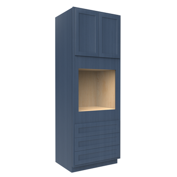 Oven Cabinet - 30W x 84H X 24D - Blue Shaker Cabinet Cabinet