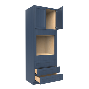 Oven Cabinet - 30W x 84H X 24D - Blue Shaker Cabinet Cabinet - RTA