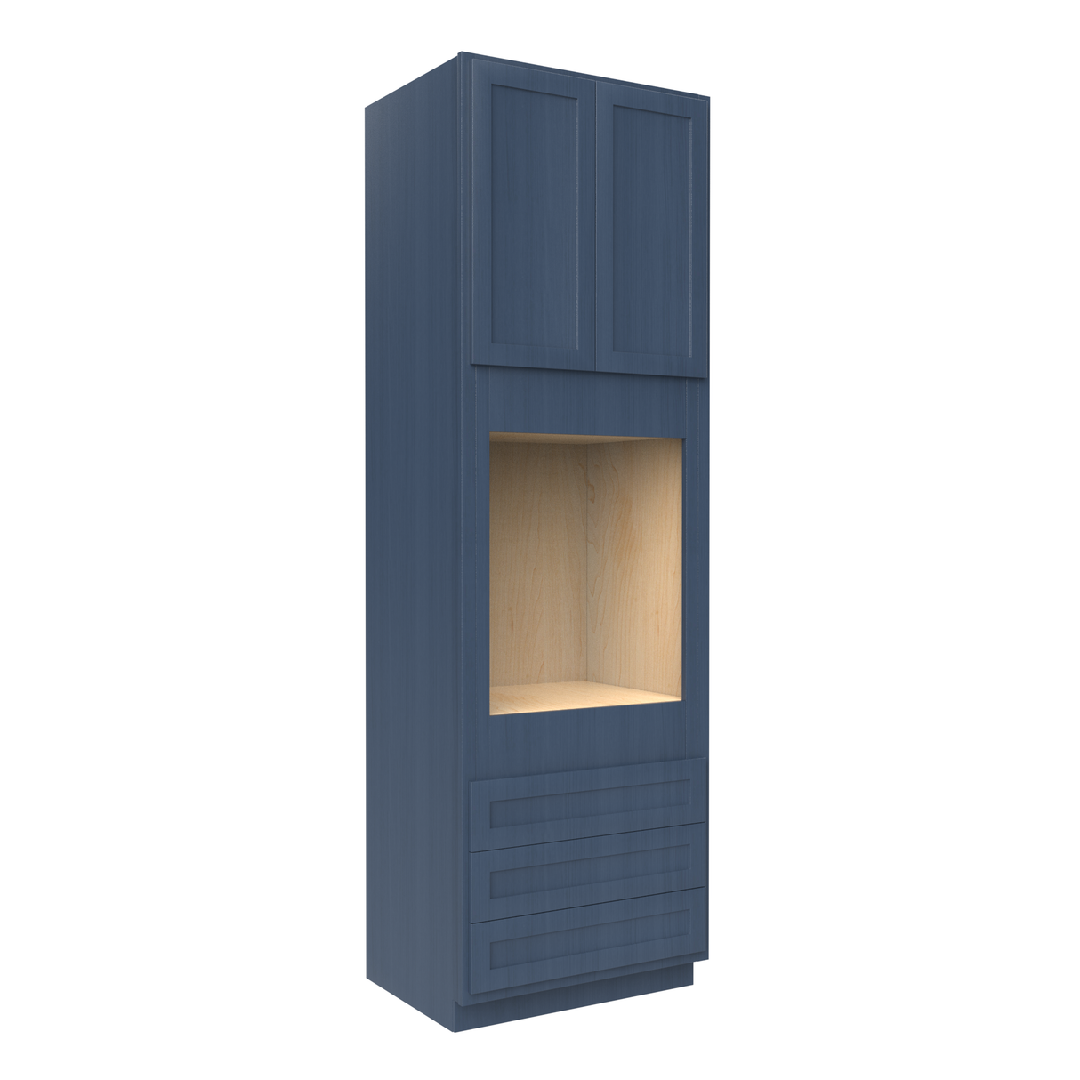 Oven Cabinet - 30W x 96H X 24D - Blue Shaker Cabinet - RTA