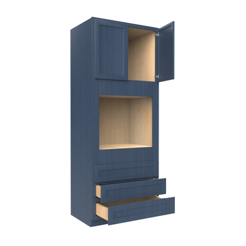Oven Cabinet - 33W x 84H X 24D - Blue Shaker Cabinet Cabinet