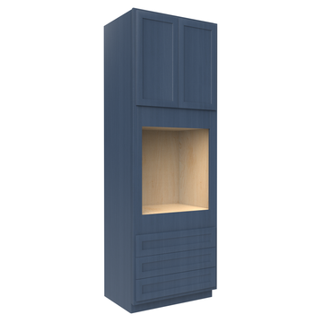 Oven Cabinet - 33W x 96H X 24D - Blue Shaker Cabinet Cabinet - RTA