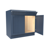 Sink Base Cabinet - 36W x 34-1/2H x 24D - Blue Shaker Cabinet