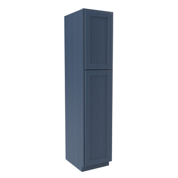 Wall Pantry Cabinet - 18W x 84H x 24D - Blue Shaker Cabinet