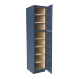 Wall Pantry Cabinet - 18W x 84H x 24D - Blue Shaker Cabinet - RTA