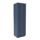 Wall Pantry Cabinet - 24W x 84H x 24D - Blue Shaker Cabinet