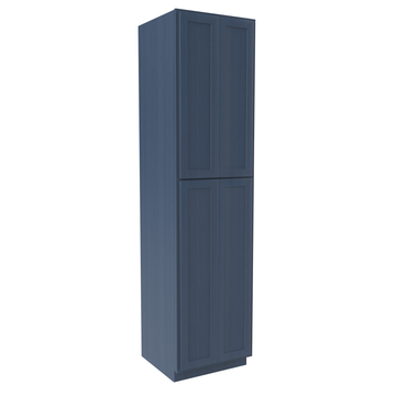 Wall Pantry Cabinet - 24W x 96H x 24D - Blue Shaker Cabinet