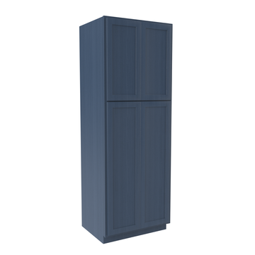 Wall Pantry Cabinet - 30"W x 84"H x 24"D - Blue Shaker Cabinet - RTA