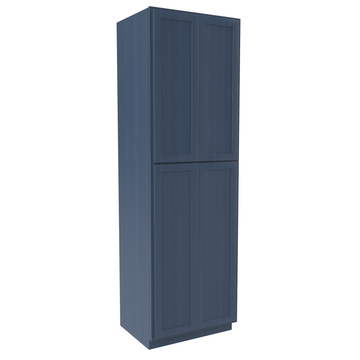 Wall Pantry Cabinet - 30W x 96H x 30D - Blue Shaker Cabinet - RTA