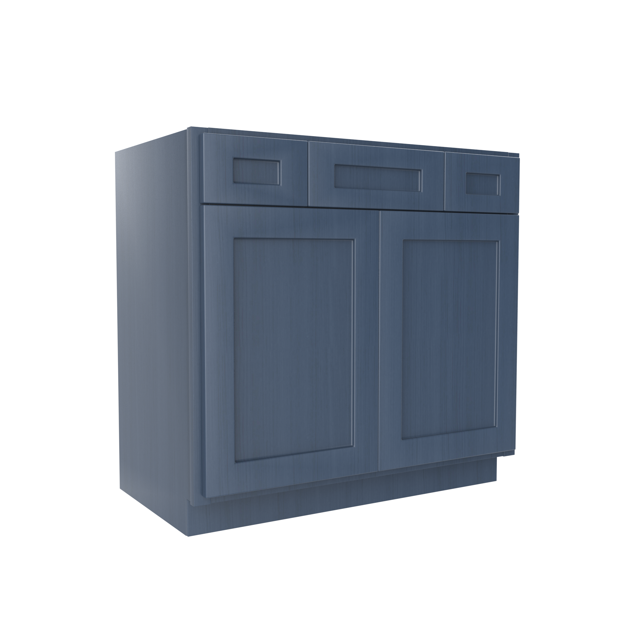 Vanity Sink Drawer Base Cabinet - 36W x 34 1/2H x 21D - 2 DRW, 2D - Blue Shaker Cabinet - RTA