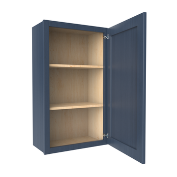 Wall Kitchen Cabinet - 21W x 36H x 12D - Blue Shaker Cabinet