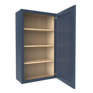 Wall Kitchen Cabinet - 21W x 42H x 12D - Blue Shaker Cabinet - RTA