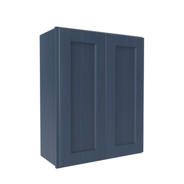 Wall Kitchen Cabinet - 24W x 30H x 12D - Blue Shaker Cabinet