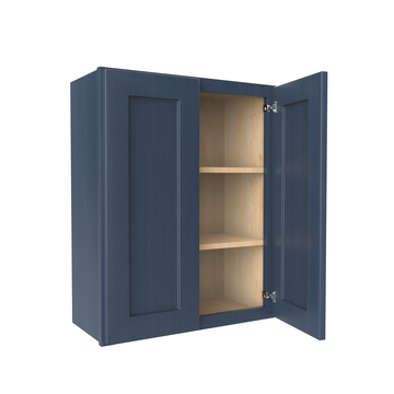 Wall Kitchen Cabinet - 24W x 30H x 12D - Blue Shaker Cabinet